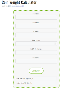 Coin Weight Calculator
