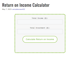 Return on Income Calculator