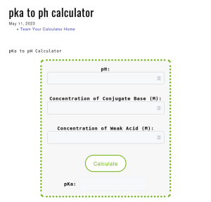 pka to ph calculator