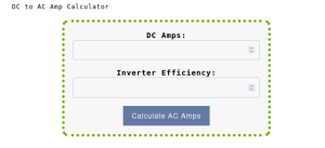 DC to AC Amp Calculator